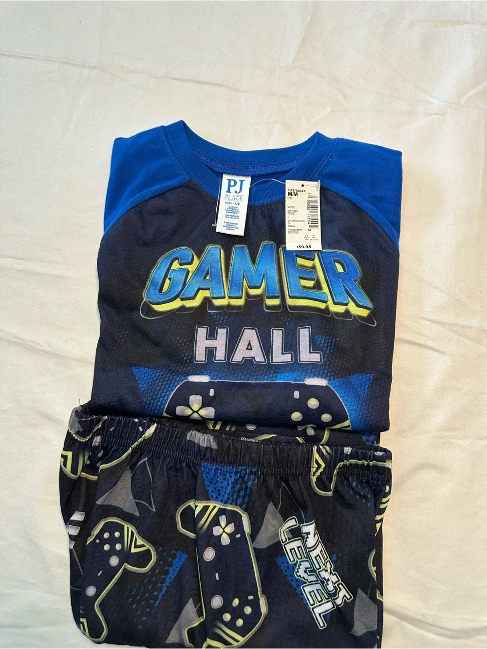 Place Kids Gamer Hall of Famer Pajama Set - Blue & Black